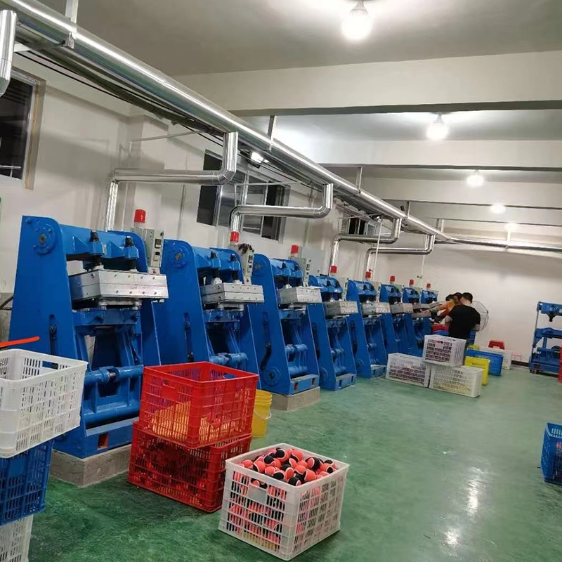 Other machines on the tennis ball production line